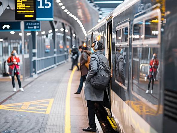 People using London Underground trains